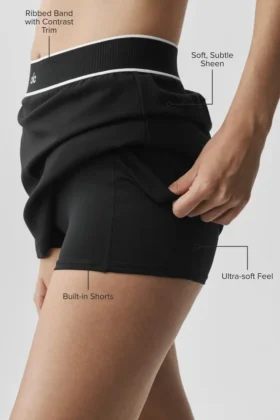 Falda de tenis Alo Softsculpt Amp It Up – Negro