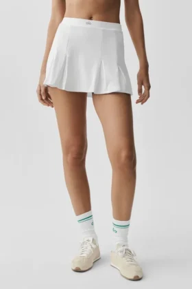 Falda de tenis Alo Softsculpt Topspin – Blanca