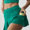 Falda de tenis Alo Softsculpt Topspin - Emerald Isle