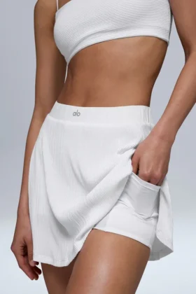 Falda de tenis con plisado micro – Blanca