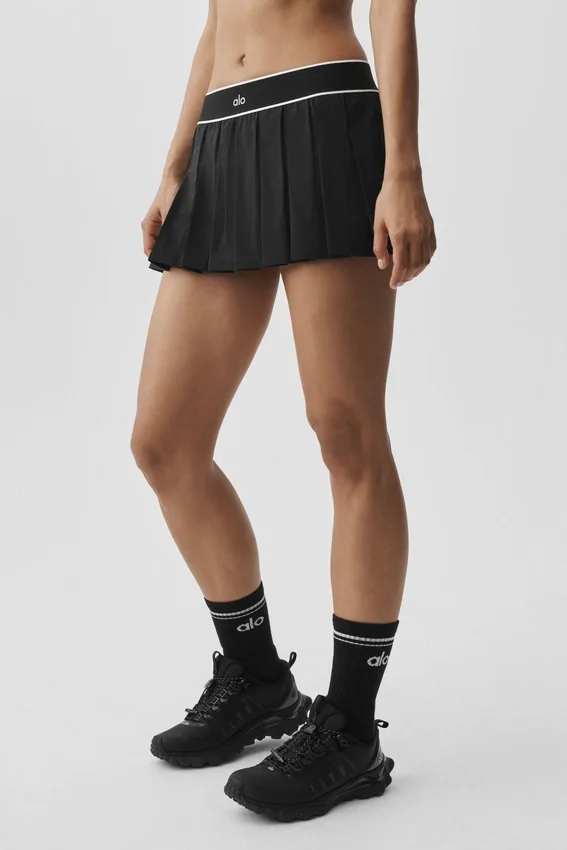 Falda de tenis de talle bajo «Amp It up» - Negro