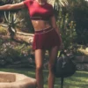 Falda de tenis de talle bajo «Amp It up» – Rojo «Summer Romance»