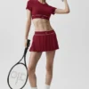Falda de tenis de talle bajo «Amp It up» – Rojo «Summer Romance»