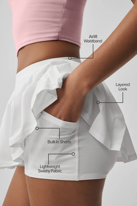 Falda de tenis Double or Nothing - Blanca