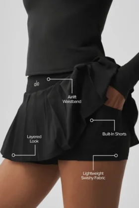 Falda de tenis «Double or Nothing» – Negra