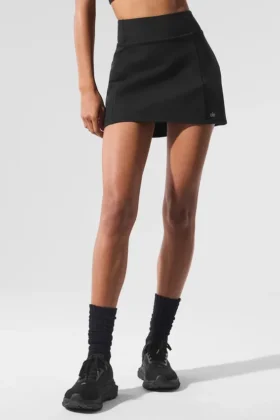 Falda de tenis «Good Form» High-Waist con efecto Airbrush - Negro