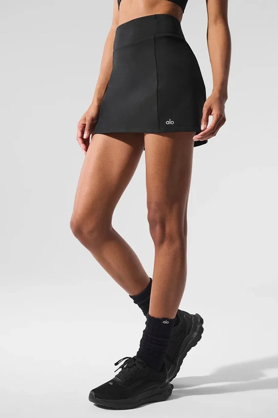 Falda de tenis «Good Form» High-Waist con efecto Airbrush - Negro