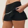 Falda de tenis «My Serve» de algodón y cachemira, High-Waist — Negro/Blanco