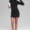 Falda High-Waist de punto vaquero - Negro/Antracita