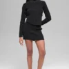 Falda High-Waist de punto vaquero - Negro/Antracita