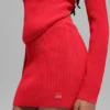 Falda High-Waist de punto vaquero - Rojo brillante