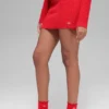 Falda High-Waist de punto vaquero - Rojo brillante