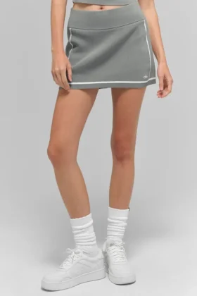Falda Highline de punto acanalado tipo jersé - Gris lunar/Blanco