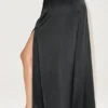 Falda larga de talle bajo Radiance de mezcla de seda - Negro