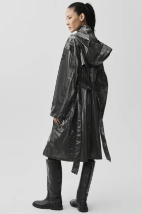 Gabardina Break Line metalizada – Plata metalizada