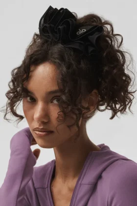 Goma para el cabello oversize Sweet Nothing de malla - Negro