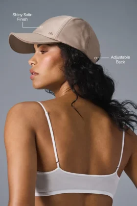 Gorra de satén para uso informal – Gris topo satinado