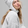 Gorro con orejeras Winter Bliss de punto trenzado - Gris jaspeado deportivo