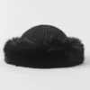 Gorro de cachemira y piel sintética Courchevel - Negro