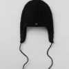Gorro de invierno con orejeras y tejido trenzado «Winter Bliss» - Negro