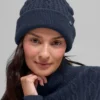Gorro de invierno «Winter Bliss» con tejido de trenzas - Azul marino