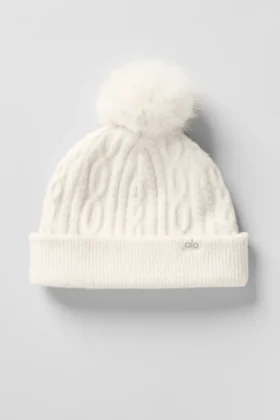 Gorro de punto trenzado Winter Bliss – Marfil