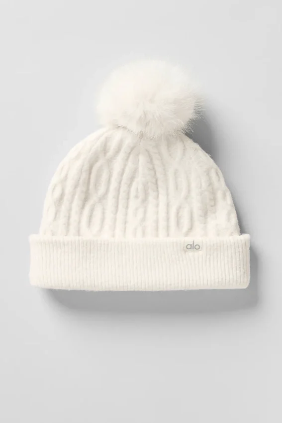 Gorro de punto trenzado Winter Bliss - Marfil