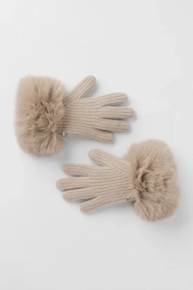 Guantes de cachemira Courchevel - Grano de avena jaspeado