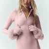 Guantes de cachemira Courchevel - Rosa escarchado