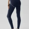 High-Waist 7/8 Heart Throb Leggings de Airbrush - Azul marino/Blanco
