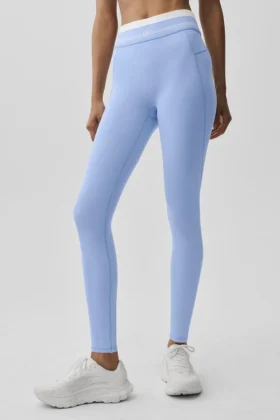 High-Waist Airbrush 7/8 «Better Together» - Azul Provenza claro/