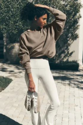 High-Waist Airbrush 7/8 Bootcut Leggings — Marfil