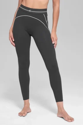 High-Waist Airbrush 7/8 «Heart Throb» Leggings — Antracita/Blanco
