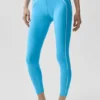 High-Waist Airbrush 7/8 Heart Throb Leggings - Azul celeste/Blanco