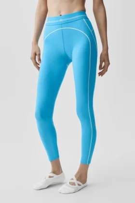 High-Waist Airbrush 7/8 Heart Throb Leggings - Azul celeste/Blanco