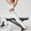 High-Waist Airbrush 7/8 Heart Throb Leggings - Blanco/Negro