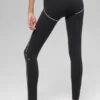 High-Waist Airbrush 7/8 «Heart Throb» Leggings - Negro/Blanco