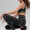 High-Waist Airbrush 7/8 «Heart Throb» Leggings - Negro/Blanco