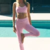High-Waist Airbrush 7/8 Heart Throb Leggings - Rosa Candy Heart/Blanco