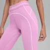 High-Waist Airbrush 7/8 Heart Throb Leggings - Rosa Candy Heart/Blanco