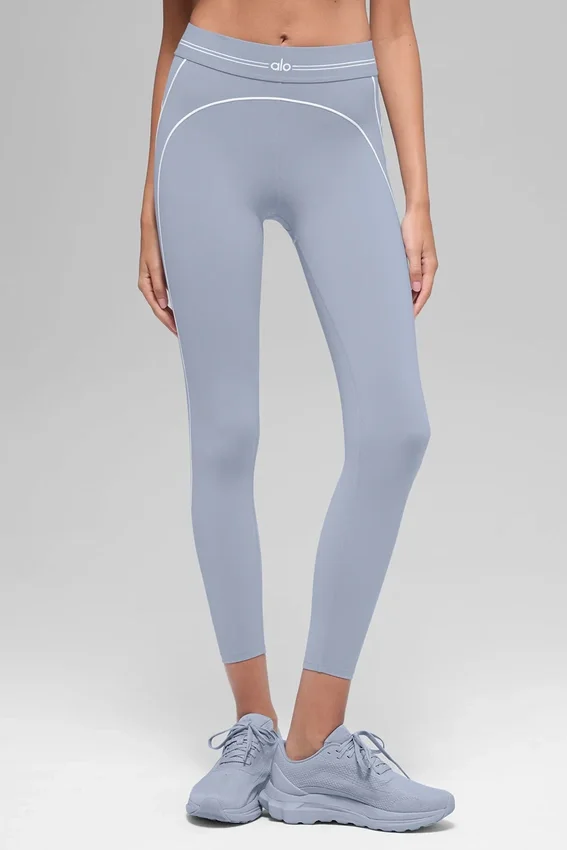 High-Waist Airbrush 7/8 «Heart Throb» - Winter Frost/Blanco