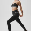 High-Waist Airbrush Fast Track Leggings - Negro/Blanco