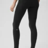 High-Waist Airbrush Fast Track Leggings - Negro/Blanco