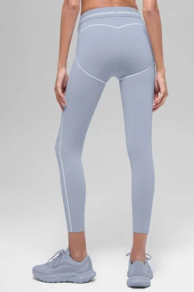 High-Waist Airbrush Heart Throb Legging con estampado aerografiado – Winter Frost/Blanco