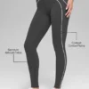High-Waist Airbrush Heart Throb Leggings - Antracita/Blanco
