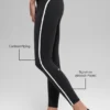 High-Waist Airbrush Race Pace 7/8 Leggings - Negro/Blanco