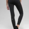 High-Waist Airbrush Race Pace 7/8 Leggings - Negro/Blanco