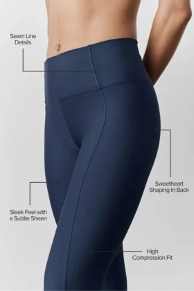 High-Waist Airlift 7/8 Fine Line Leggings – Azul marino