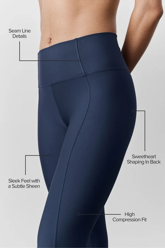 High-Waist Airlift 7/8 Fine Line Leggings - Azul marino