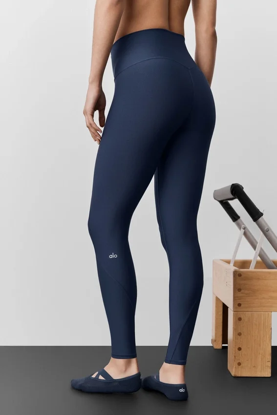 High-Waist Airlift 7/8 Fine Line Leggings - Azul marino